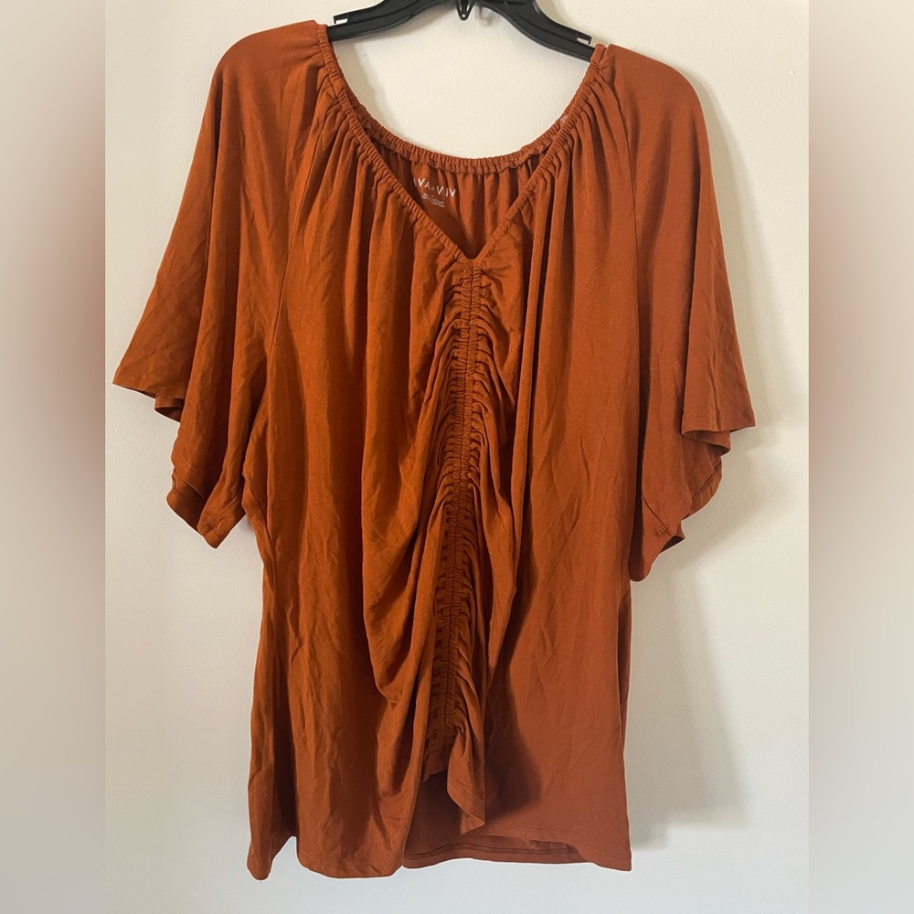 AVA & VIV burnt orange casual top